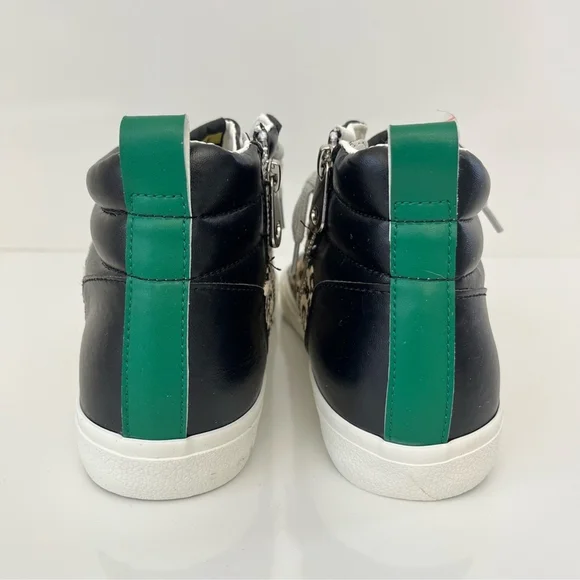 Vintage Havana Leopard High Top Sneakers Size 9 Star Distressed Zip Shoes - Picture 10 of 13